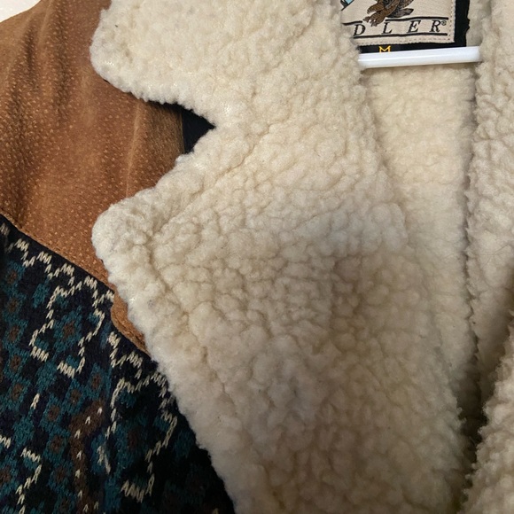 Vintage Adler Genuine Leather Sherpa Lined Button Up Jacket - Picture 4 of 7